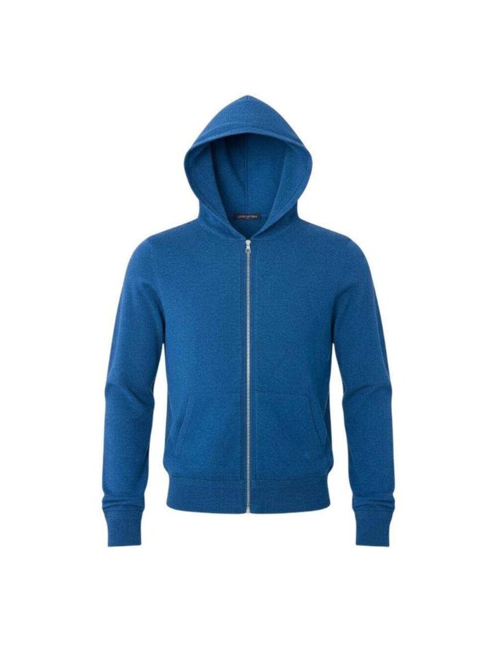 Louis Vuitton Cashmere Zip Up Hoodie Blue XL